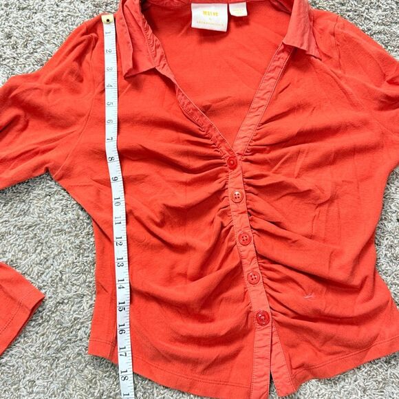 Maeve Orange Knit Top With Rouging - Picture 5 of 5